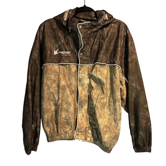 Gorpcore Outdoor Hunting Frogg Toggs Rain Jacket 100% Polypropylene Camo Small - Picture 1 of 9